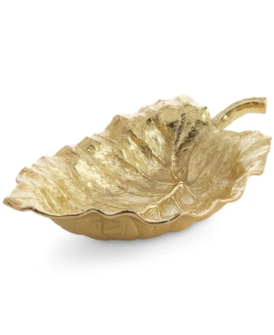 Michael Aram New Leaves Collection Elephant Ear Large Serving Bowl In Gold