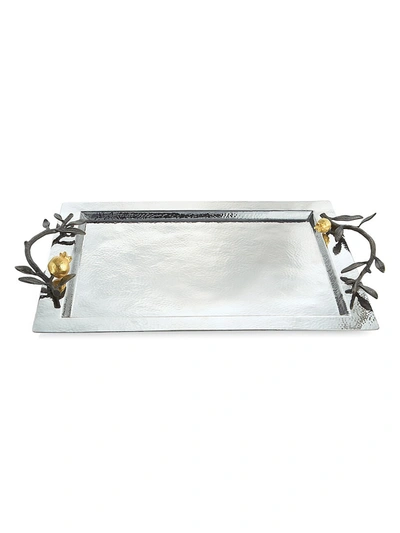 Michael Aram Pomegranate 24k Yellow Goldplated Stainless Steel & Oxidized Brass Serving Tray