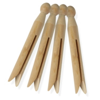 Honey Can Do 100-pc. Classic Round Wooden Clothespins In Beige