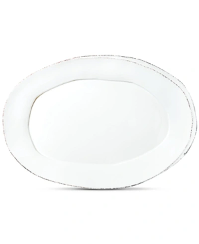 Vietri Lastra Collection White Small Oval Platter