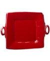 Vietri Lastra Red Collection Square Handled Platter