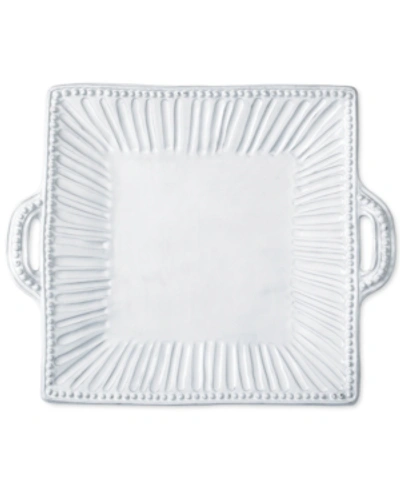 Vietri Incanto Square Handled Platter In White