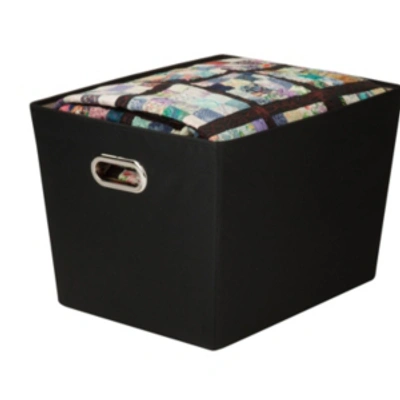 Honey Can Do Large Decorative Storage Bin With Handles In Black