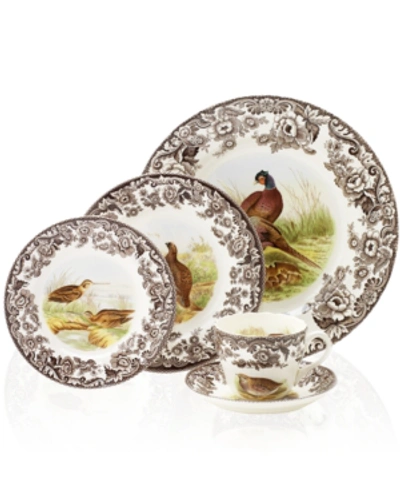 Spode Woodland By  5-piece Place Setting With Pheasant Dinner Plate