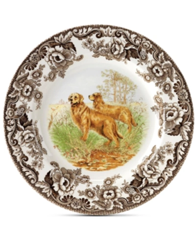 Spode Woodland Golden Retriever Dinner Plate In Brown