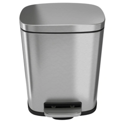 Halo 5 L / 1.32 Gal Premium Stainless Steel Step Trash Can In Silver