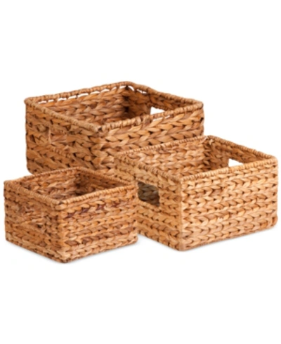 Honey Can Do 3-piece Nesting Water Hyacinth Basket Set In Natural