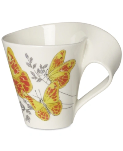 Villeroy & Boch New Wave Caffe Butterflies Of The World Mug In Orange Washed Sulphur Butterfly