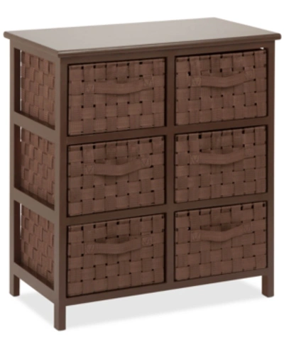 Honey Can Do Woven Strap 6-drawer Chest In Brown