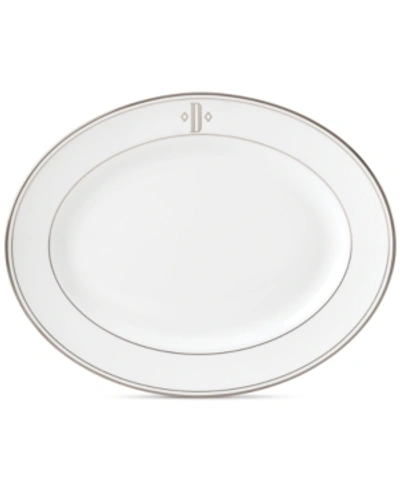 Lenox Federal Platinum Monogram Oval Platter, Block Letters In D