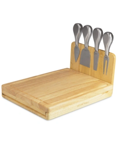 Picnic Time Toscana By  Asiago Rubberwood Cheese Board & Tools Set In Brown