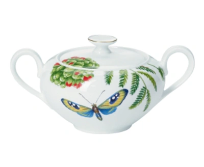 Villeroy & Boch Amazonia Anmut Covered Sugar Bowl In Green White