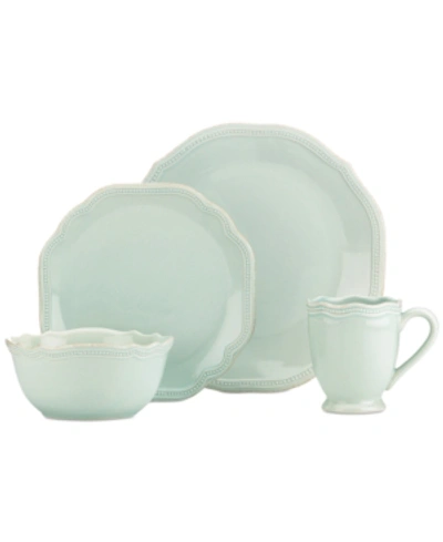 Lenox French Perle Bead Ice Blue Square 4 Piece Place Setting
