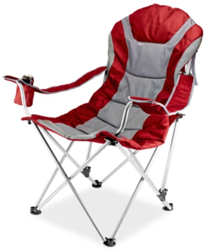 Picnic Time Reclining Camp Chair In Red