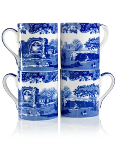 Spode Blue Italian Mugs, Set Of 4
