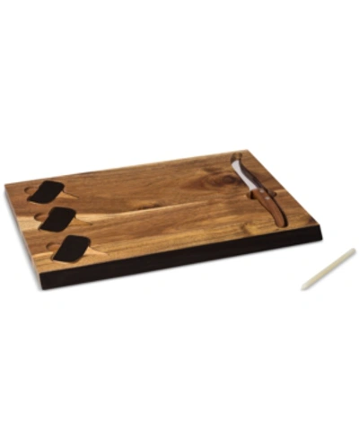 Picnic Time Delioacacia Cheese Board With Chalk Board Markers In Dark Brown