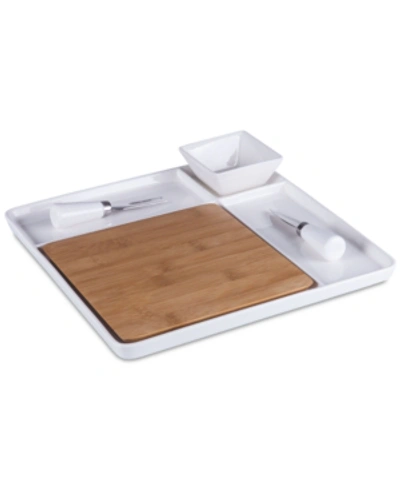 Picnic Time Peninsula Cutting Board And Serving Tray In Brown