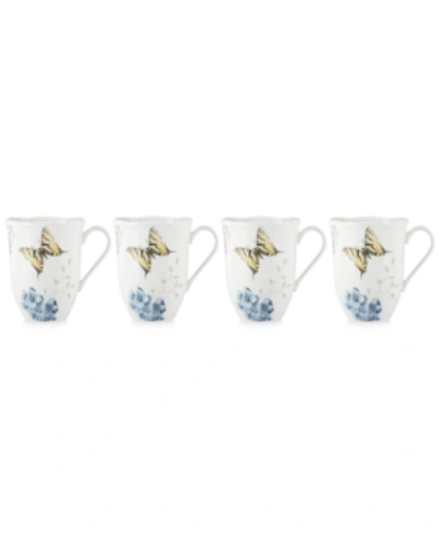 Lenox Butterfly Meadow Hydrangea Collection 4-pc. Mug Set In White