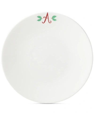 Lenox Holiday Leaf Monogram Dinner Plate In A
