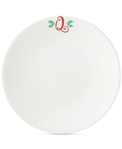 Lenox Holiday Leaf Monogram Dinner Plate In Q