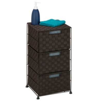 Honey Can Do 3-drawer Rolling Cart In Brown