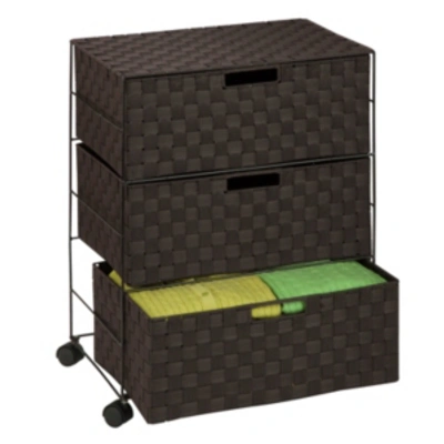 Honey Can Do 3-drawer Rolling Chest In Brown