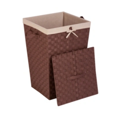 Honey Can Do Decorative Woven Hamper With Lid In Brown