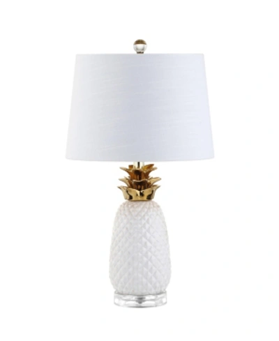 Jonathan Y Pineapple Ceramic Led Table Lamp In White