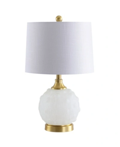 Jonathan Y Ilsa 22" Dotted Glass,metal Led Table Lamp In White