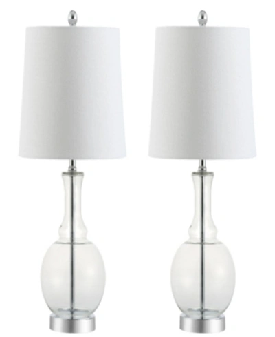 Jonathan Y Lavelle Glass Led Table Lamp, Set Of 2 In Clchrome
