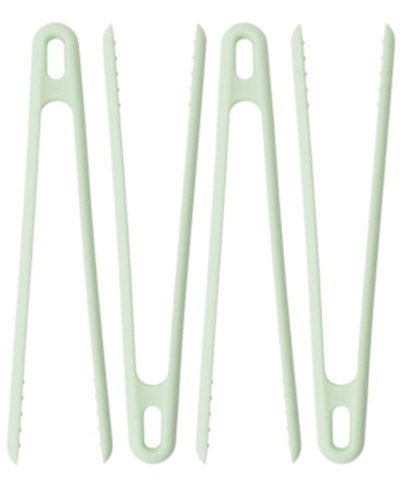 Berghoff Leo Collection Set Of 4 Silicone Tongs In Green