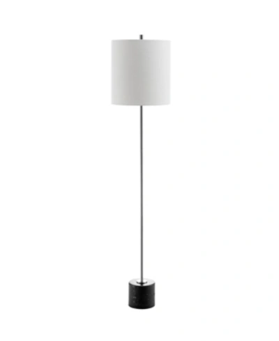 Jonathan Y Levitt 60.5" Marble,metal Led Floor Lamp In Silver