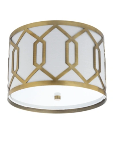 Jonathan Y Hex 2-light Metal Led Flush Mount In Gold