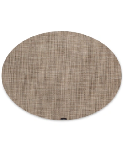 Chilewich Mini Basketweave Oval Placemat In Linen