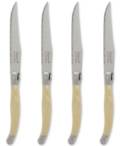 French Home Laguiole Faux Yellow Ivory Steak Knives, Set Of 4