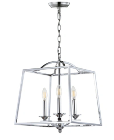 Jonathan Y Gloria 3-light Metal Led Pendant In Silver