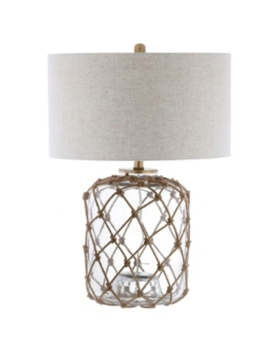 Jonathan Y Mer Glass And Rope Led Table Lamp In Brown