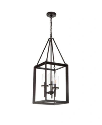 Jonathan Y Anna 3-light Metal, Glass Led Pendant In Black