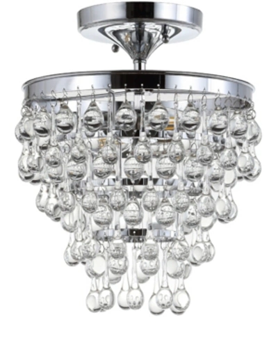 Jonathan Y Toronto Metal Or Crystal Led Flush Mount In Silver