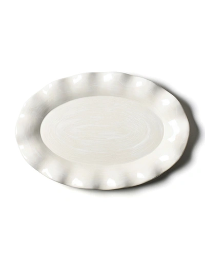 Coton Colors By Laura Johnson Signature Ruffle White Oval Platter