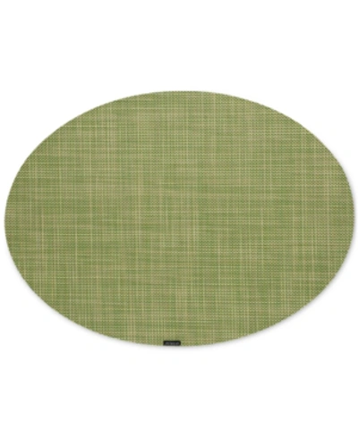Chilewich Mini Basketweave Oval Placemat In Dill