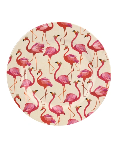 Portmeirion Sara Miller Flamingo Melamine 8" Salad Plates, Set Of 4 In Pink