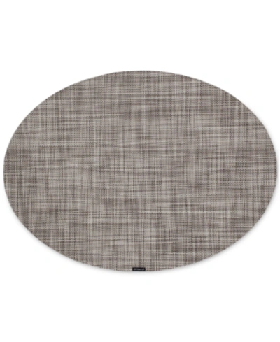 Chilewich Mini Basketweave Oval Placemat In Gravel