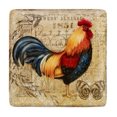 Certified International Gilded Rooster Square Platter
