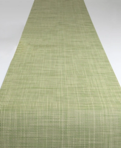 Chilewich Mini Basketweave Table Runner In Green