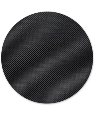 Chilewich Basketweave Woven Vinyl Round Placemat In Black