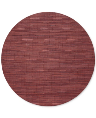 Chilewich Bamboo 15" Round Placemat In Cranberry