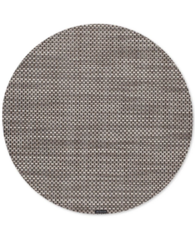 Chilewich Basketweave Woven Vinyl Round Placemat In Oyster