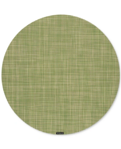 Chilewich Mini Basketweave 15" Round Placemat In Dill
