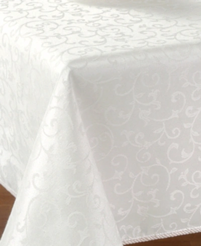 Lenox Opal Innocence 90" Round Tablecloth In Platinum